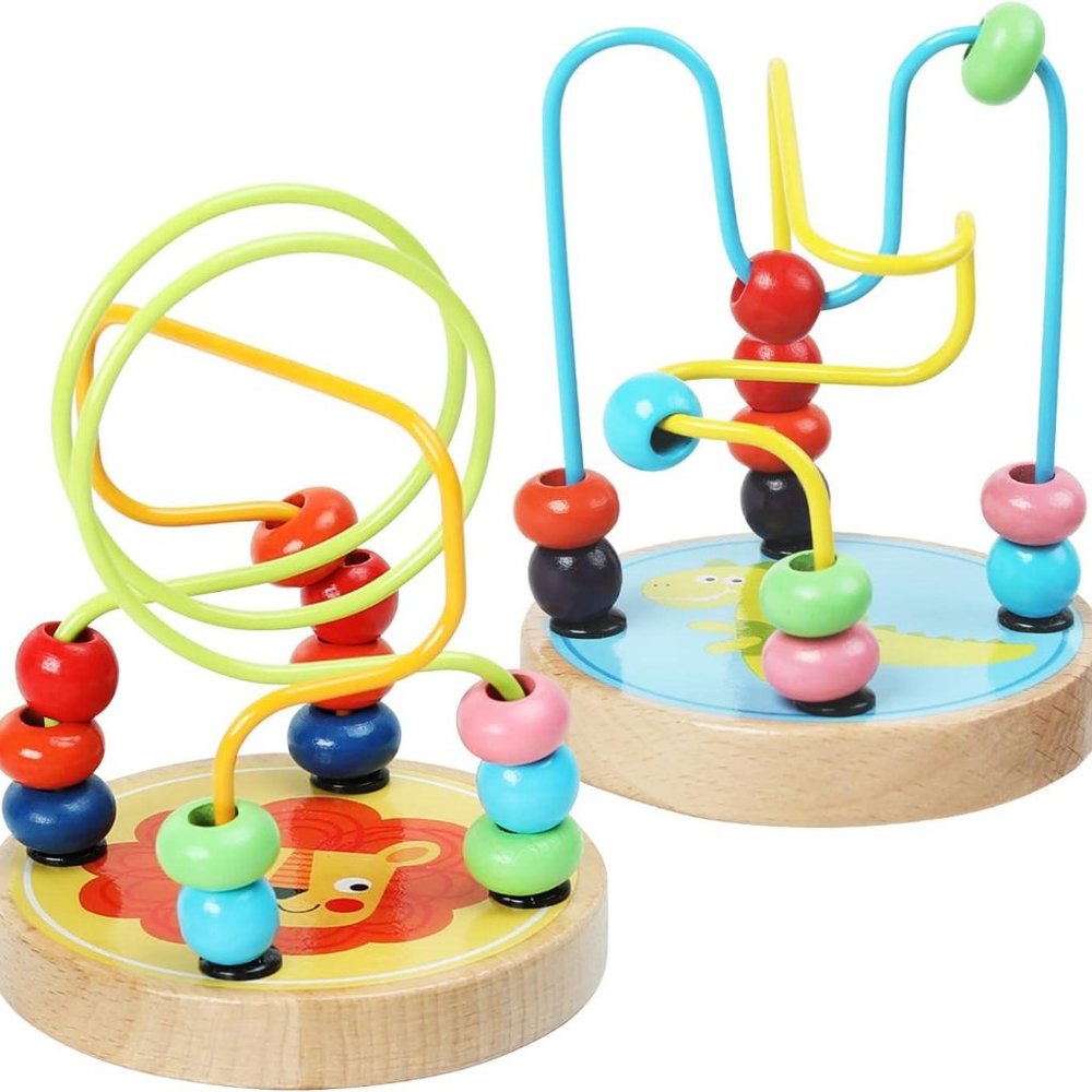 Perfect Gift Bead Maze Toy for Toddlers Wooden Colorful Roller Coaster Education